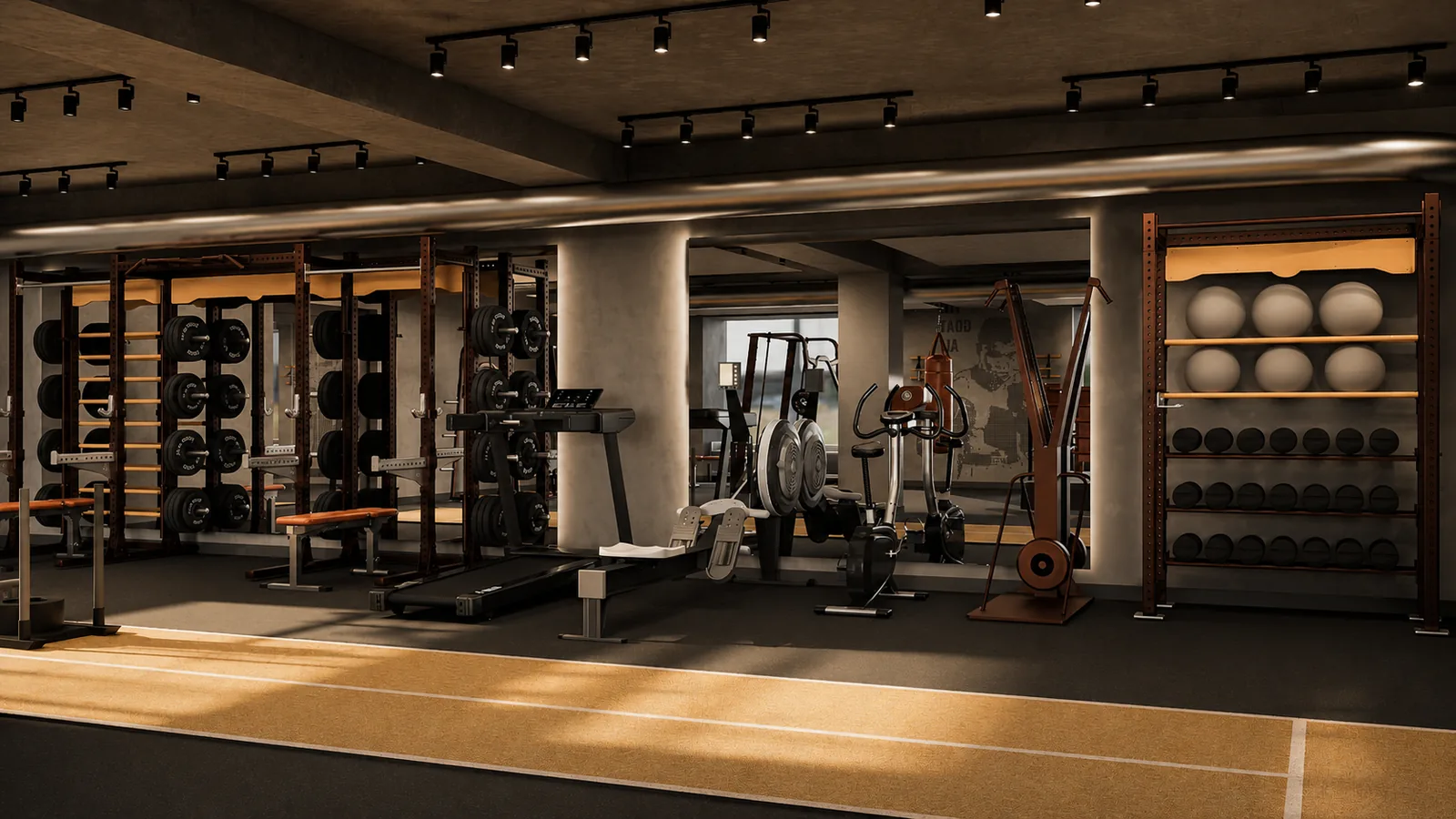 Flamingo Gym — Spor ve Wellness projesi, iç mekân görseli 8